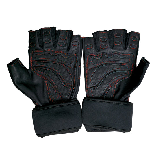Weightlifting Leather Gloves with Wrist