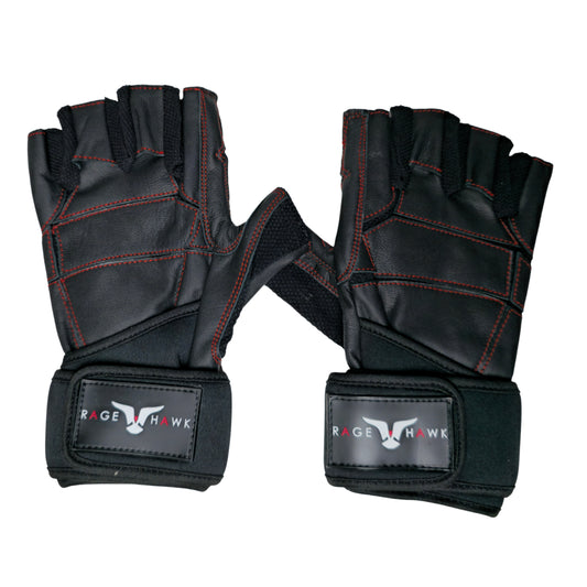 Weightlifting Leather Gloves with Wrist