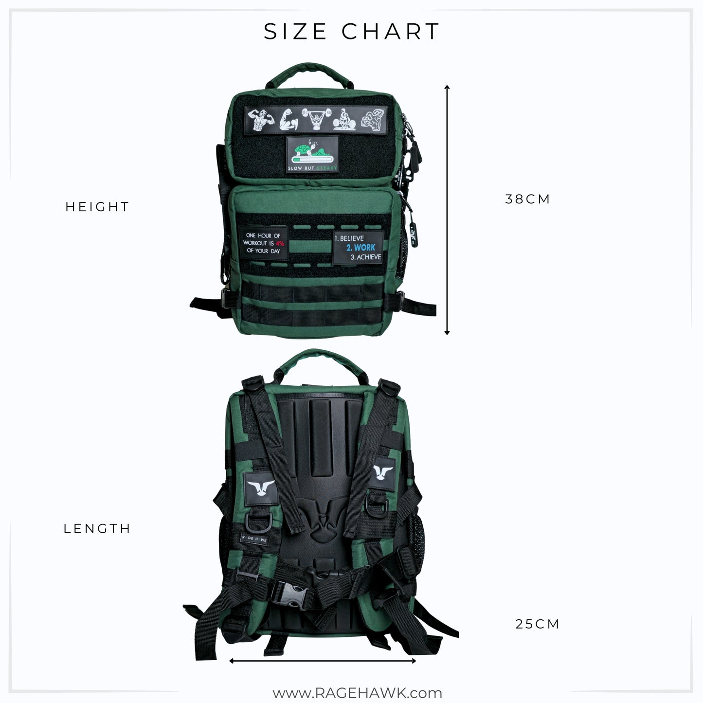 حقيبة ظهر تكتيكية - أخضر بترولي صغير 25 لترًا
