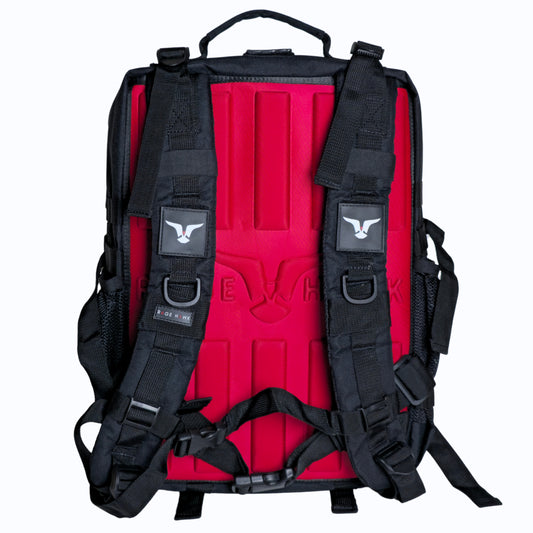 Tactical Backpack - Classic Black & Red 35L