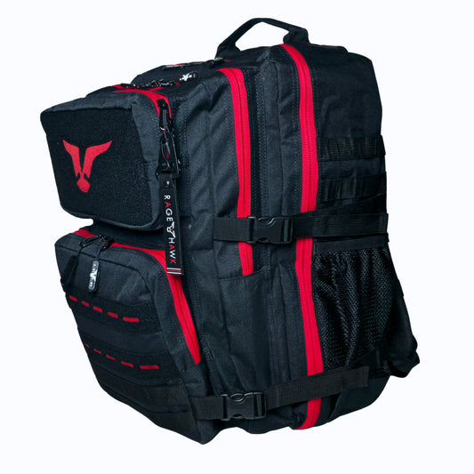 Tactical Backpack - Classic Black & Red 45L