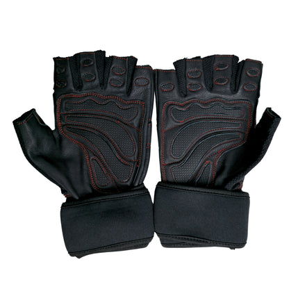 Weightlifting Leather Gloves with Wrist