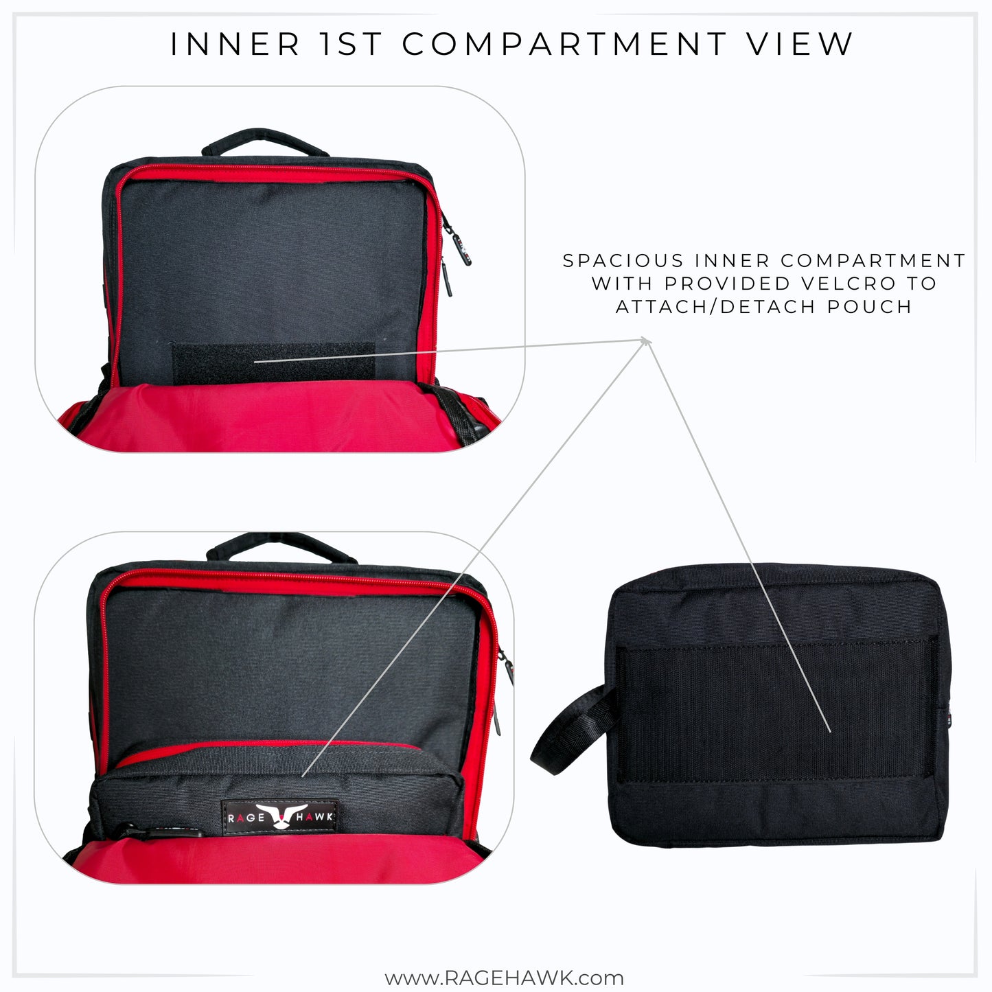 Tactical Backpack - Classic Black & Red 45L