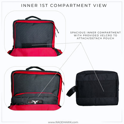 Tactical Backpack - Classic Black & Red 45L