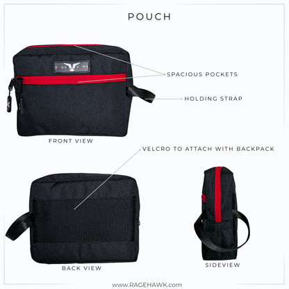 Tactical Backpack - Classic Black & Red 45L