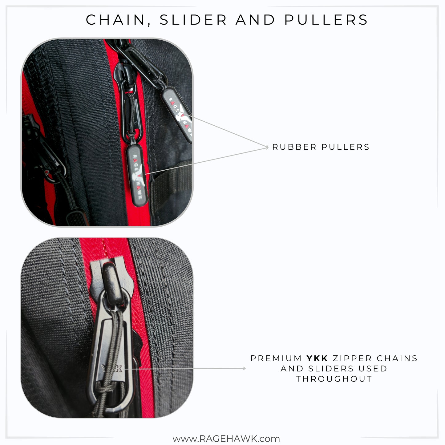 Tactical Backpack - Classic Black & Red 45L