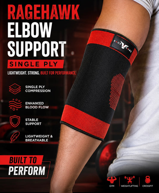 Elbow Support - Single PLY (Black-Red)