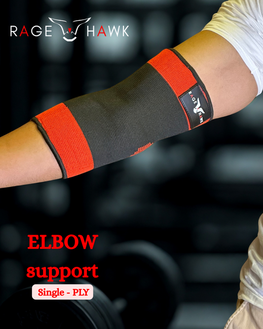 Elbow Support - Single PLY (Black-Red)
