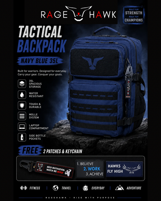 Tactical Backpack - Navy Blue 35L