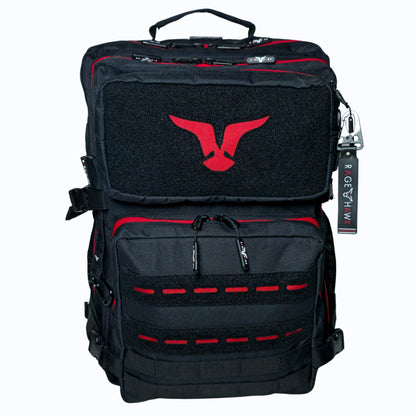 Tactical Backpack - Classic Black & Red 45L